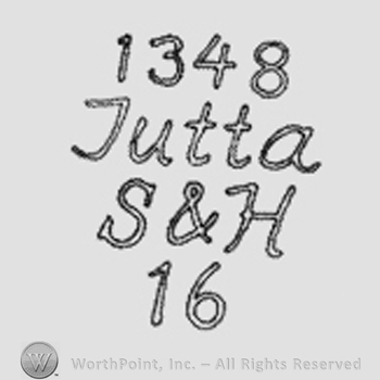 Writing italic letters 1348 Jutta, S&H, 16