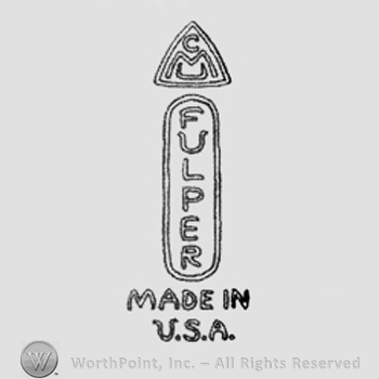 Initials in a triangle: C M U, vertical written inside a rectangle: Fulper, Made in U.S.A. capital written below