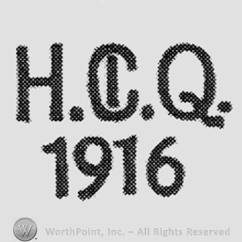 Capital H.I.inside C.Q. and 1916 bottom