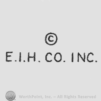 Capital letters E.I.H. CO. INC. C in a circle above
