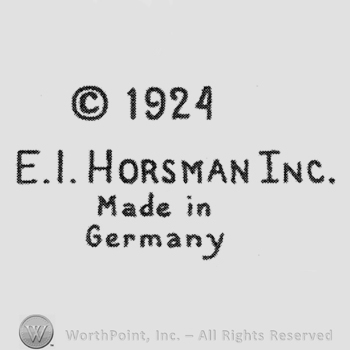 Letter c in a circle followed by date 1924 on the first row. E.I. Horsman Inc Made in Germany written below on two rows