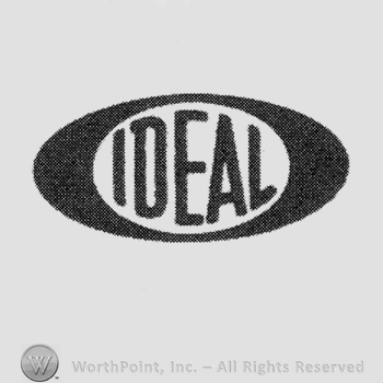 Capital word Ideal written inside an oval, which is inside a larger black oval