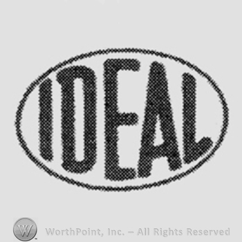 Bold capital word Ideal inside an oval