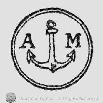 Anchor between initials A, M, inside circle