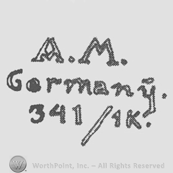 Writings on 3 rows: A.M., Germany, 341/1k