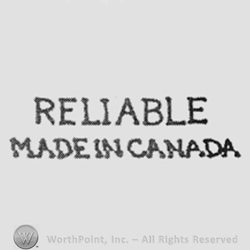 Writings on 2 rows: Reliable Made in Canada