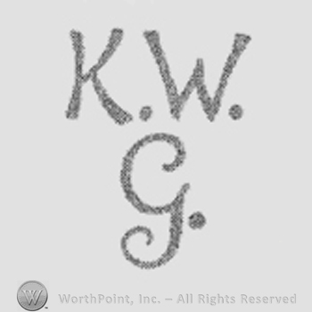 Written on 2 rows: K.W. above, G. below
