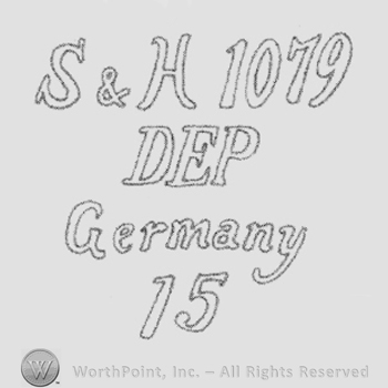 Written on 4 rows: S & H 1079, Dep, Germany, 15