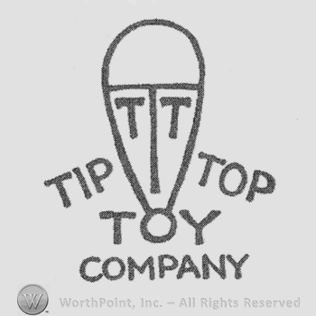 Tip Top Toy Company written on the sides and below a flying balloon with initials T T inside