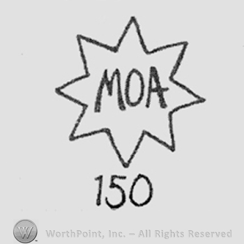 Eight-pointed star, MOA written inside, 150 written below