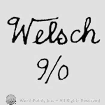 Welsch written above, 9/0 written below