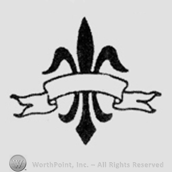 Black fleur de lis white ribbon over