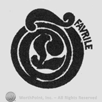 Stylish ring shape. "Favrile" written on the right side