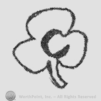 Three-leaf clover, initial "C" in the middle