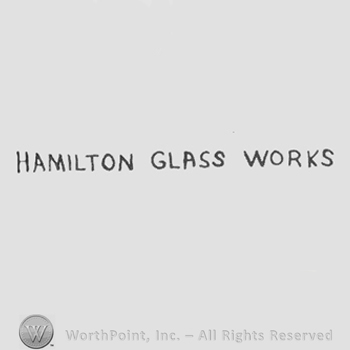 Bold writing: "Hamilton Glass Works"