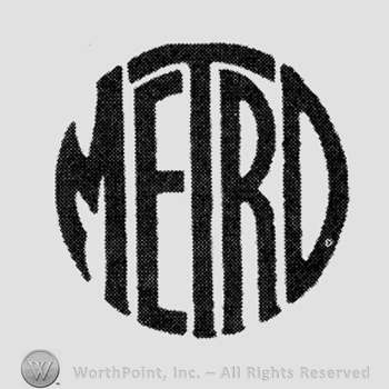"Metro": bold capital written in shape of a circle