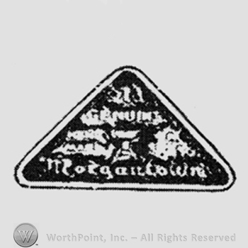 "1 Genuine Morgantown" written inside a black triangle with white frame