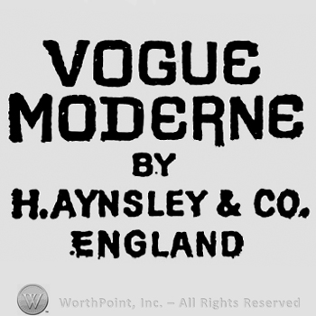 Writings on 5 rows: Vogue Moderne by H. Aynsley & Co., England