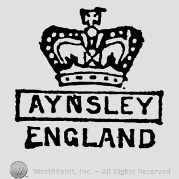 Crown with cross above, rectangular frame below containing Aynsley. England capital written below
