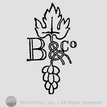 Initial B & Co, leaf above, grapes below
