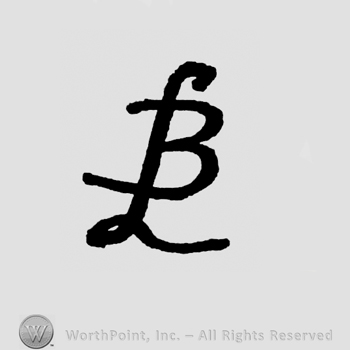 Hand lettered L over B