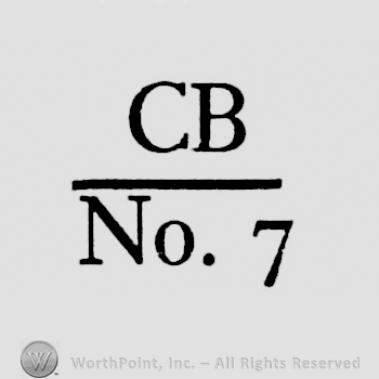 Initials above a straight line: CB. No. 7 written below the line