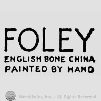 Foley large capital written on top. English Bone China, Painted by Hand capital written below on two rows