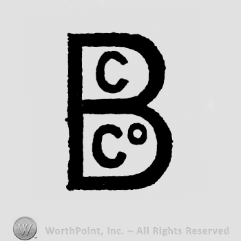 Monogram of initials: C and Co written inside bold hand lettered initial B
