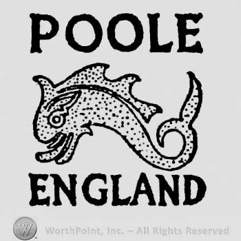 Poole written above, England written below, dolphin mark in the centre