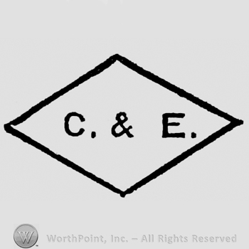 C. & E. written inside diamond shape