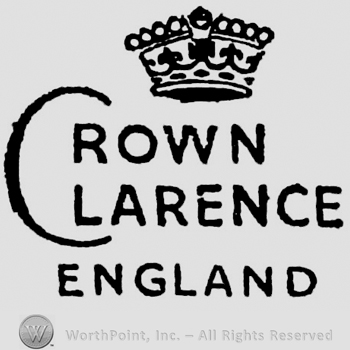 Crown Clarence, sharing the same C, written below a crown. England written beneath