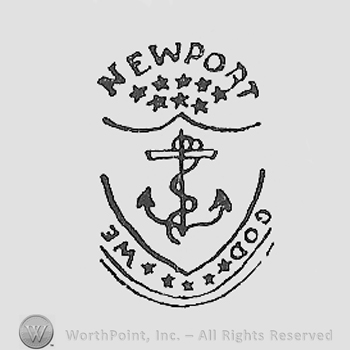 Shield with anchor and NEWPORT written above; little stars above and bellow.