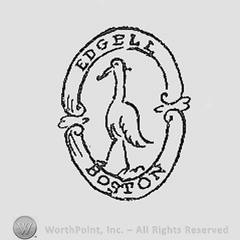 Double circle enclosing a bird and EDGELL BOSTON written on the edge.
