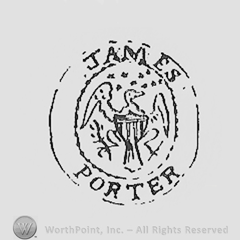 Double circle enclosing an eagle with a shield over; JAMES PORTER written on the edge.