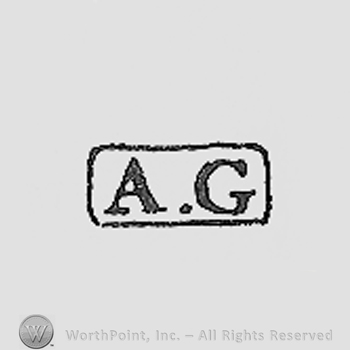 Initials A and G in a rectangular.