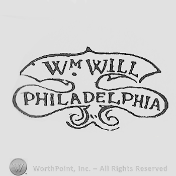 W M WILL PHILADELPHIA written on a flower shape.