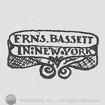 ERNS. BASSETT IN NEW YORK written above a f;lower shape.