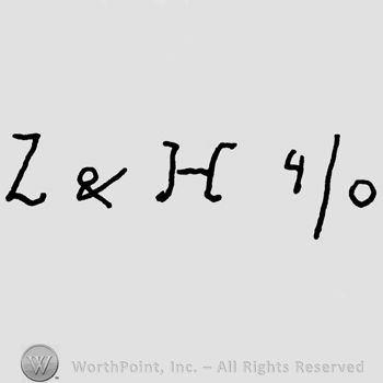 Uppercase handwritten Z & H and numbers 4/0