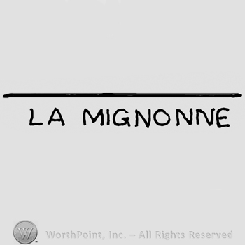 La Mignone written with uppercase letters under a horizontal line