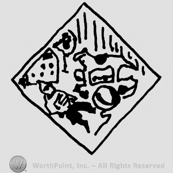 Diamond with various toy designs inside