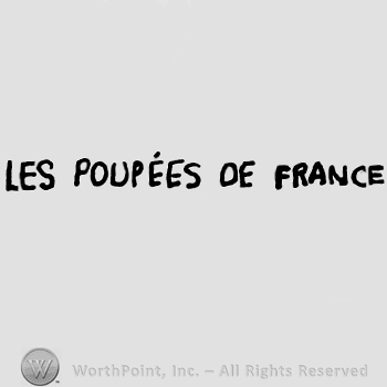 Les Poup&eacute;es de France written with uppercase letters