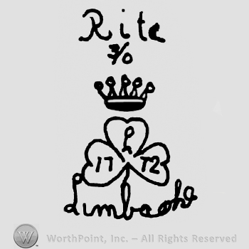 Rite 3/0 handwritten over a crown, three-leaf clover with handwritten uppercase L and number 17 and 72 written on it's leaves, Limbach handwritten below