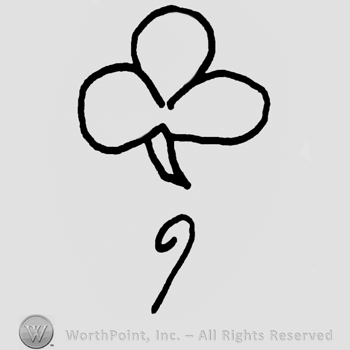 Three-leaf clover over a stylized number 9