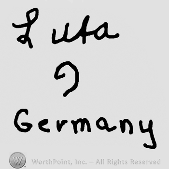 Luta Germany handwritten and a stylized number 9 in between
