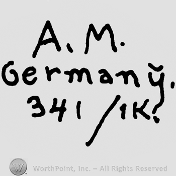 Uppercase A.M.over Germany written with lowercase letters over number 341/1 and uppercase K