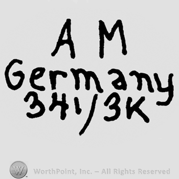 Uppercase AM over Germany written with lowercase letters and numbers 341/3 and uppercase K