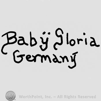 Baby Gloria Germany written with lowercase letters