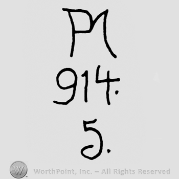 Uppercase PM, entwined over numbers 914 and 5