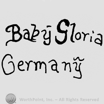 Baby Gloria Germany written with lowercase letters