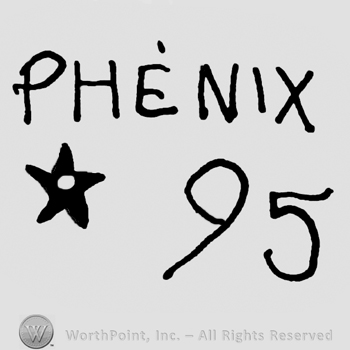 Phenix written with uppercase letters over a star and stylized number 95